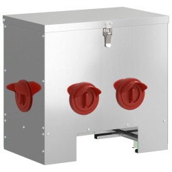 Mangeoire pour poules 2 pcs Argent 40,5 x 25 x 38 cm 549728549728