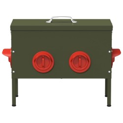 Mangeoire pour poules 2 pcs Vert olive 41,5 x 20,5 x 33 cm 549729549729