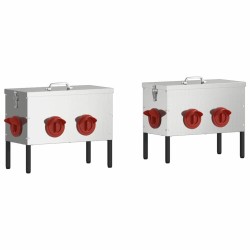 Mangeoire pour poules 2 pcs Argent 41,5 x 20,5 x 33 cm 549730549730