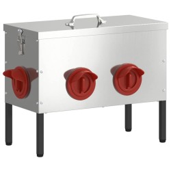 Mangeoire pour poules 2 pcs Argent 41,5 x 20,5 x 33 cm 549730549730