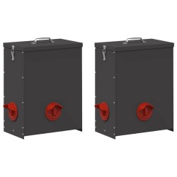 Mangeoire pour poules 2 pcs Noir 32,5 x 20,5 x 43 cm 549731549731