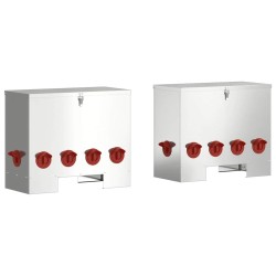 Mangeoire pour poules 2 pcs Argent 60,5 x 29 x 51 cm 549732549732