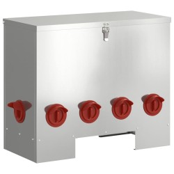 Mangeoire pour poules 2 pcs Argent 60,5 x 29 x 51 cm 549732549732