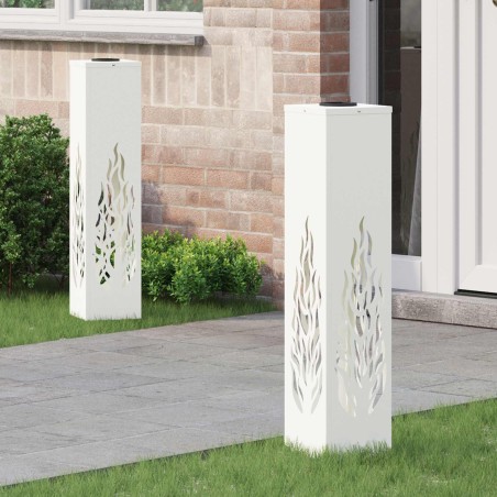 Lumière de chemin LED solaire 2 pcs Blanc Acier laminé à froid 549736549736