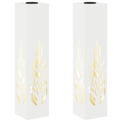 Lumière de chemin LED solaire 2 pcs Blanc Acier laminé à froid 549736549736