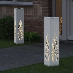 Lumière de chemin LED solaire 2 pcs Blanc Acier laminé à froid 549736549736