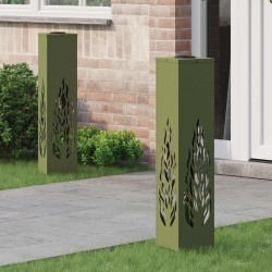 Lumière de chemin LED solaire 2 pcs Vert olive 549738549738