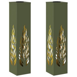 Lumière de chemin LED solaire 2 pcs Vert olive 549738549738