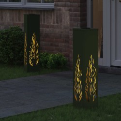 Lumière de chemin LED solaire 2 pcs Vert olive 549738549738