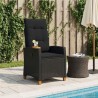 Chaise inclinable avec plateau à thé Noir 62 x 64 x 112 cm 549750549750