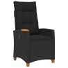 Chaise inclinable avec plateau à thé Noir 62 x 64 x 112 cm 549750549750
