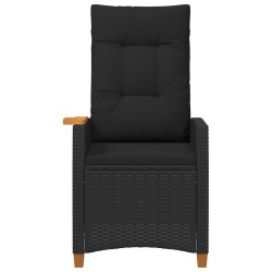 Chaise inclinable avec plateau à thé Noir 62 x 64 x 112 cm 549750549750