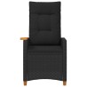 Chaise inclinable avec plateau à thé Noir 62 x 64 x 112 cm 549750549750