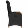 Chaise inclinable avec plateau à thé Noir 62 x 64 x 112 cm 549750549750