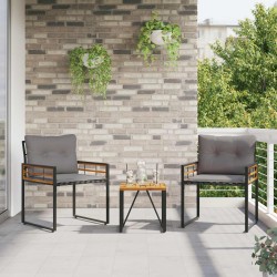 Ensemble de meubles d'extérieur avec coussin 3 pcs Gris clair 549756549756