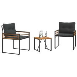 Ensemble de meubles d'extérieur avec coussin 3 pcs Gris foncé 549757549757