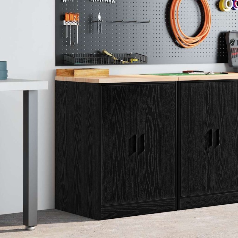 Armoire de rangement de garage noir 60x51x85 cm bois de pin 549759549759