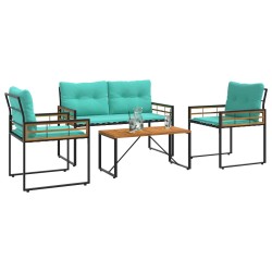 Ensemble de meubles d'extérieur avec coussin 4 pcs Turquoise 549763549763