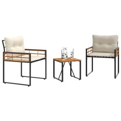 Ensemble de meubles d'extérieur avec coussin 3 pcs Crème 549764549764