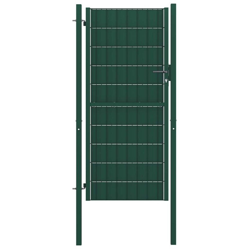 Portail de clôture en PVC et acier 100 x 204 cm vert 549766549766