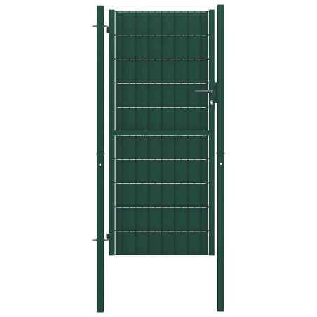 Portail de clôture en PVC et acier 100 x 204 cm vert 549766549766