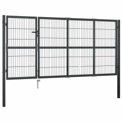 Portail de jardin avec poteaux en acier 350 x 120 cm anthracite 549771549771