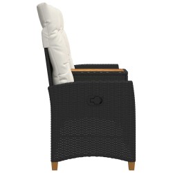 Banc inclinable avec table Noir et blanc crème polyrotin 549778549778