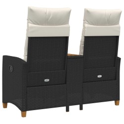 Banc inclinable avec table Noir et blanc crème polyrotin 549778549778