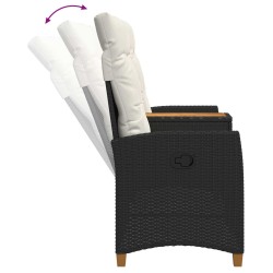 Banc inclinable avec table Noir et blanc crème polyrotin 549778549778