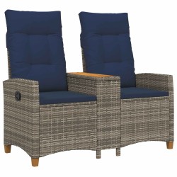 Banc inclinable avec table Gris et bleu marine polyrotin 549782549782