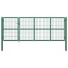 Portail de jardin avec poteaux 350 x 120 cm, acier vert 549783549783
