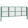 Portail de jardin avec poteaux 350 x 120 cm, acier vert 549783549783