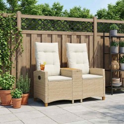 Banc inclinable avec table Beige et blanc crème polyrotin 549793549793