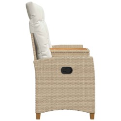 Banc inclinable avec table Beige et blanc crème polyrotin 549793549793