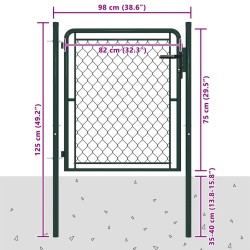 Portail de jardin en acier vert 100 x 75 cm 549798549798