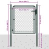 Portail de jardin en acier vert 100 x 75 cm 549798549798