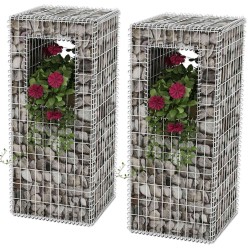 Jardinière/Poteau de panier gabion 2 pcs Acier 50x50x120 cm 549799549799