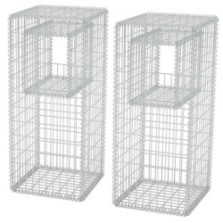 Jardinière/Poteau de panier gabion 2 pcs Acier 50x50x120 cm 549799549799
