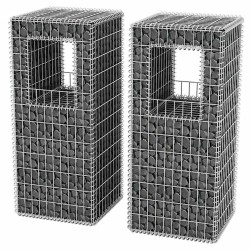 Jardinière/Poteau de panier gabion 2 pcs Acier 50x50x120 cm 549799549799