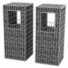 Jardinière/Poteau de panier gabion 2 pcs Acier 50x50x120 cm 549799549799