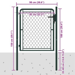 Portail de jardin en acier vert 100x100 cm 549805549805