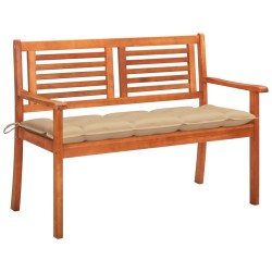 Banc de jardin 2 places avec coussin 120 cm Bois d'eucalyptus 549806549806