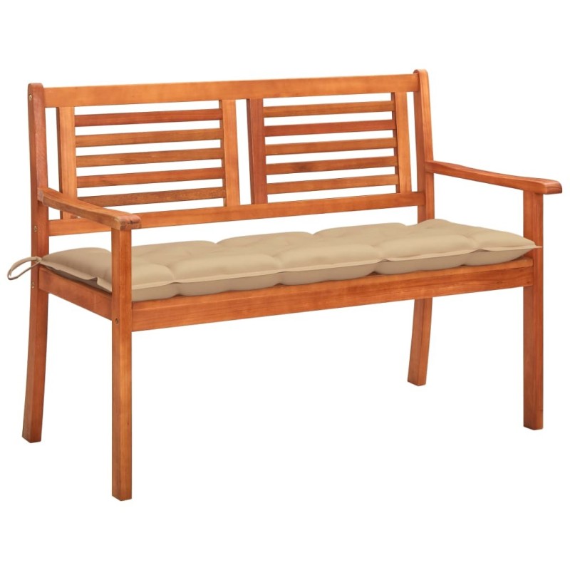 Banc de jardin 2 places avec coussin 120 cm Bois d'eucalyptus 549806549806