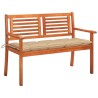 Banc de jardin 2 places avec coussin 120 cm Bois d'eucalyptus 549806549806