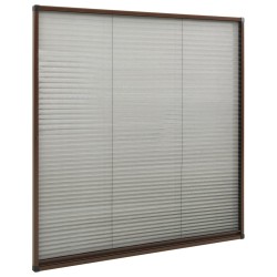 Moustiquaire plissée pour fenêtre Aluminium Marron 120x120 cm 549807549807