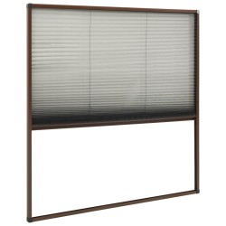 Moustiquaire plissée pour fenêtre Aluminium Marron 120x120 cm 549807549807