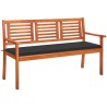 Banc de jardin 3 places avec coussin 150 cm Bois d'eucalyptus 549808549808