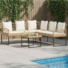 Ensemble de canapé de jardin avec coussin 2 pcs Naturel 549811549811