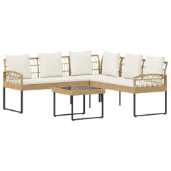 Ensemble de canapé de jardin avec coussin 2 pcs Naturel 549811549811