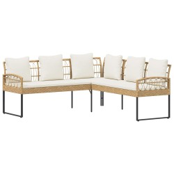 Ensemble de canapé de jardin avec coussin 2 pcs Naturel 549811549811